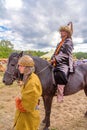 An ethno-historical holiday with a reconstruction of the battle of Timur and Tokhtamysh in 1391. The participants of the festival.