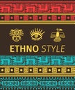 Ethno banner with tribal symbols