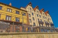 Ethnographic and trade center, the Fishing Village on the embankment of Pregolya River in city center of Kaliningrad