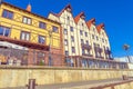 Ethnographic and trade center, the Fishing Village on the embankment of Pregolya River in city center of Kaliningrad