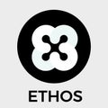 Ethos black and white vector logo. The people-powered blockchain platform and crypto currency.