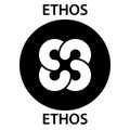 Ethos Coin cryptocurrency blockchain icon. Virtual electronic, internet money or cryptocoin symbol, logo