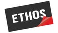 ETHOS text on black red sticker stamp