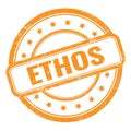 ETHOS, word on orange stamp sign
