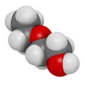 2-ethoxyethanol solvent molecule. Can dissolve many types of molecules and is thus used in cleaning products, degreasing solutions