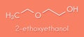 2-ethoxyethanol solvent molecule. Can dissolve many types of molecules and is thus used in cleaning products, degreasing solutions Royalty Free Stock Photo
