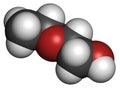 2-ethoxyethanol solvent molecule. Can dissolve many types of molecules and is thus used in cleaning products, degreasing solutions Royalty Free Stock Photo