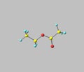 Ethyl acetate molecule isolated on grey