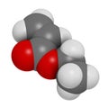 Ethyl acrylate molecule. 3D rendering. Atoms are represented as