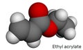 Ethyl acrylate molecule. Molecular model
