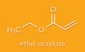 Ethyl acrylate molecule. Skeletal formula. Royalty Free Stock Photo