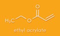 Ethyl acrylate molecule. Skeletal formula.