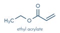 Ethyl acrylate molecule. Skeletal formula.