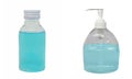 The ethyl alcohol and hand sanitizer in bottle with white background