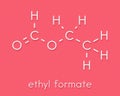 Ethyl formate ethyl methanoate molecule. Skeletal formula. Royalty Free Stock Photo