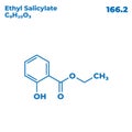 The illustrations molecular structure of ethyl salicylate