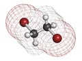 Ethylene dibromide EDB, 1,2-dibromoethane fumigant molecule. Royalty Free Stock Photo