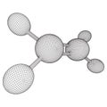 Ethylene ethene molecule. Royalty Free Stock Photo