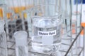 Ethylene Glycol in container, chemical analysis in laboratory