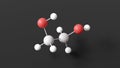 ethylene glycol molecule, molecular structure, ethane-1.2-diol, ball and stick 3d model, structural chemical formula with colored