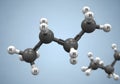 Ethylene molecule forms a two-carbon chain double-bonded, with each carbon Royalty Free Stock Photo
