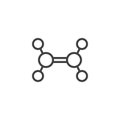 Ethylene molecule structure line icon Royalty Free Stock Photo