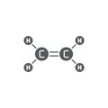 Ethylene molecule structure vector icon symbol isoalted on white background Royalty Free Stock Photo