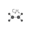 Ethylene molecule structure vector icon symbol isoalted on white background Royalty Free Stock Photo