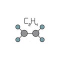 Ethylene molecule structure vector icon symbol isoalted on white background Royalty Free Stock Photo