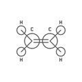 Ethylene molecule structure vector icon symbol isoalted on white background Royalty Free Stock Photo