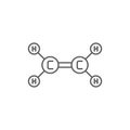 Ethylene molecule structure vector icon symbol isoalted on white background Royalty Free Stock Photo