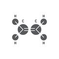 Ethylene molecule structure vector icon symbol isoalted on white background Royalty Free Stock Photo