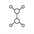 Ethylene moleculeline in Thin line black color. flat simple vector symbols illustration Royalty Free Stock Photo