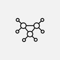 Ethylene moleculeline in Thin line black color. flat simple vector symbols illustration Royalty Free Stock Photo