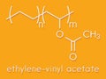 Ethylene-vinyl acetate EVA copolymer, chemical structure. Skeletal formula.