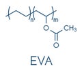 Ethylene-vinyl acetate EVA copolymer, chemical structure. Skeletal formula. Royalty Free Stock Photo