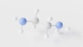 ethylenediamine molecule 3d, molecular structure, ball and stick model, structural chemical formula edamine