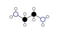 ethylenediamine molecule, structural chemical formula, ball-and-stick model, isolated image edamine