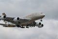 Etihad airlines plane landing