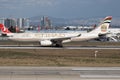 Etihad Airways Airbus A330-200 A6-EYG passenger plane departure at Istanbul Ataturk Airport Royalty Free Stock Photo