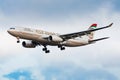 Etihad Airways Airbus A330-200 A6-EYP passenger plane landing at Frankfurt Airport Royalty Free Stock Photo