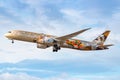 Etihad Airways Boeing 787 Dreamliner airplane at Zurich Royalty Free Stock Photo