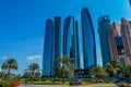 Etihad towers,a series of five tall buildings and hotel in Abu Dhabi Corniche , UAE