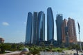 Etihad towers,a series of five tall buildings and hotel in Abu Dhabi Corniche , UAE