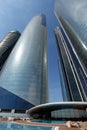 Etihad towers and swimming pool in Abu Dhabi