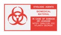 Etiologic Agents Warning Label Royalty Free Stock Photo