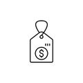 etiquette, shopping line icon. Elements of black friday and sales icon. Premium quality graphic design icon. Can be used for web,