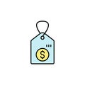 etiquette, shopping line icon. Elements of black friday and sales icon. Premium quality graphic design icon. Can be used for web,