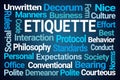 Etiquette Word Cloud Royalty Free Stock Photo