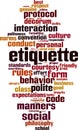 Etiquette word cloud Royalty Free Stock Photo